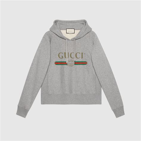 hooded cotton sweatshirt with gucci print replica|knockoff gucci sweatshirts.